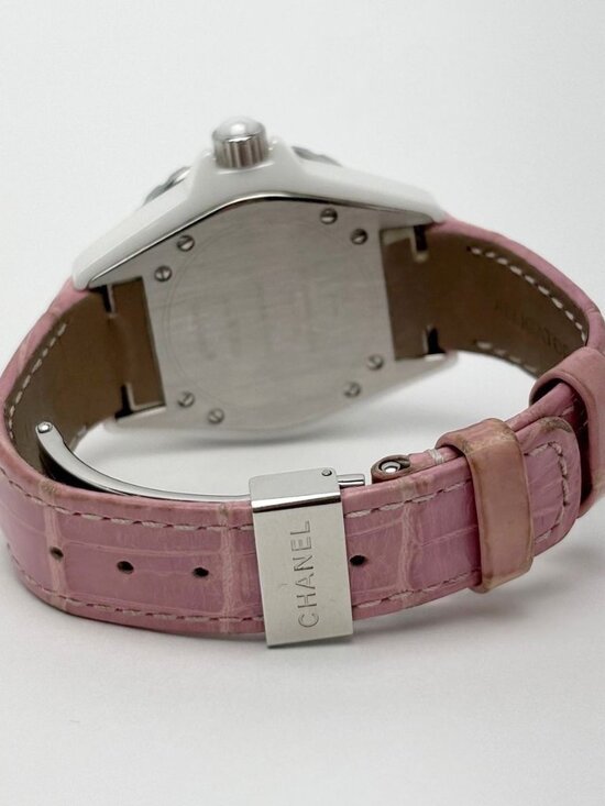 Chanel Watch Quartz Pink Saffiano Ceramic White Silver Luxury main image 9
